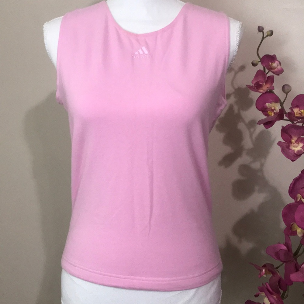 Adidas M medium sleeveless pink 10% spandex top